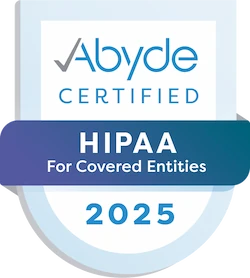 Abyde HIPAA for Covered Entities Certified Badge 2025
